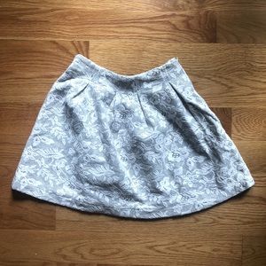 HM Divided Cream Gray Knit Lace Floral Puffy Mini Skirt XS